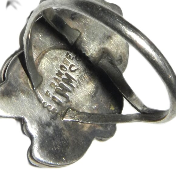 Women's Frank Ramone Navajo Sterling Silver Turquoise Ring - Picture 8 of 9